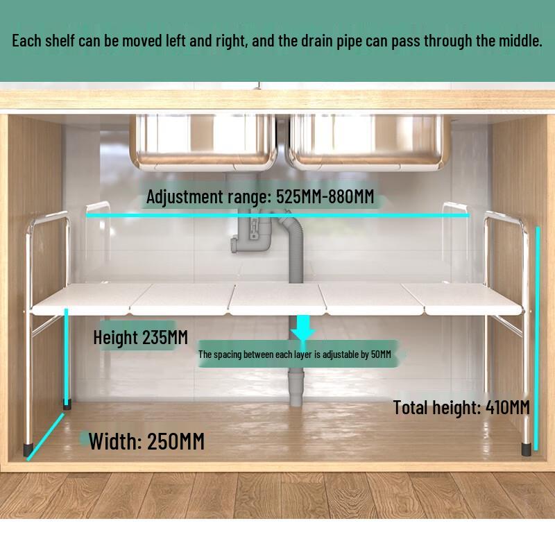 Miflame Adjustable Under-Sink Storage Rack