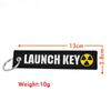 Text Embroidery Key Ring LAUNCH KEY Tags Rectangle Keychain Personalized Key Chain Accessories Souvenir