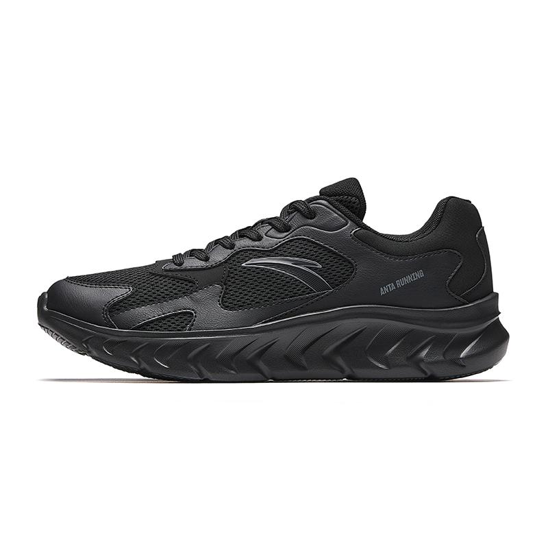 Anta Comfortable Versatile Shock Absorbing Wear Resistant Low Top Casual Running Shoes Men Sneakers Basic-Black 912545503-4