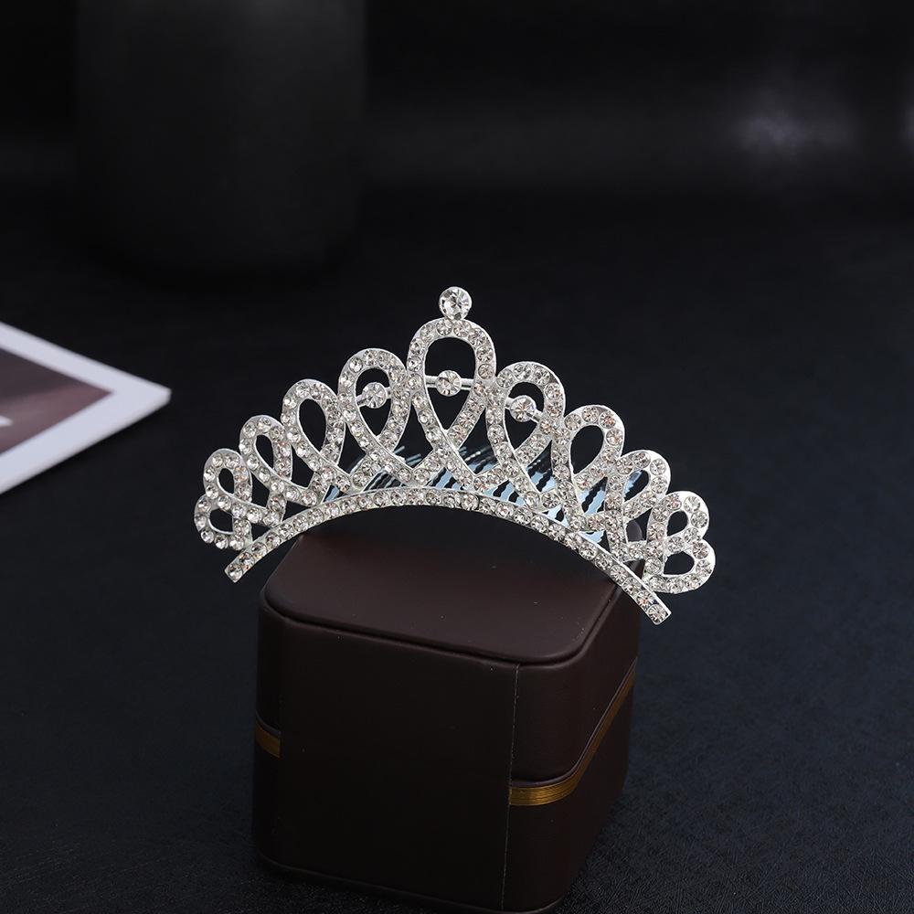 Children's Rhinestone and Pearl Hair Comb Crown for Weddings and Photo Shoots