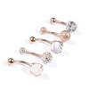 5Pcs/Set Navel Ring Short Anti-allergy Comfortable Zircon Belly Navel Piercing for Party