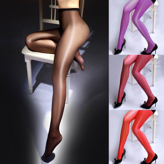 Sexy kvinner Sheer Strømpebukse Olje Blank Ultra Thin Solid Color Tights Strømper