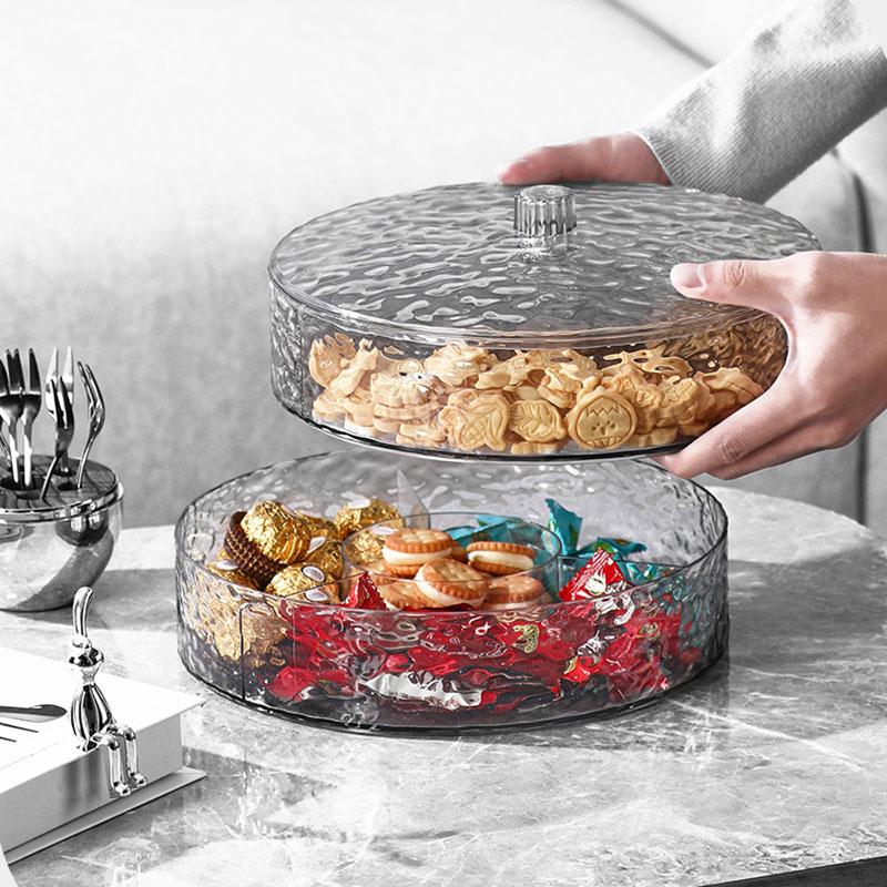 Thickened Multi-layer Stacked Fruit Plate, Household Nut Plate, Melon Seeds Compartment Snack Fruit Plate Storage Box, Candy Box