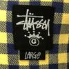 Stussy Check Pattern Long Sleeve Cotton Shirt L Yellow Men's Used