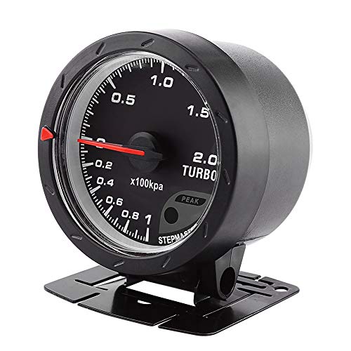 Keenso LED Boost Gauge, Turbo Gauge, 0-200Kpa, 60mm Stebbing Motor, Auto Gauge, LED Turbo Gauge, Boost Meter, Car Boost Gauge