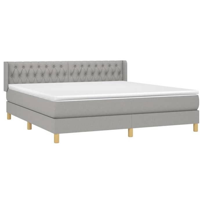 Maison Exclusive - Sommier à lattes de lit avec matelas Gris clair 180x200cm Tissu