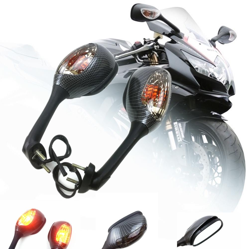 For Suzuki GSXR Motorcycle Rearview Side Mirrors for Suzuki GSXR 600 750 1000 with Turn Signal Light K6 K7 K8 Mirror