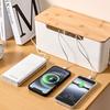 Practical Cable Box With Wood Top Wall Mounted Cable Management Container with Wood Lids for Safe Wire Keeping