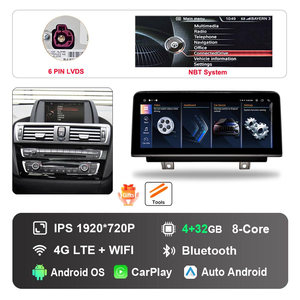 

10.25 inch for BMW 1 Series F20 F21 2012 - 2016 NBT Syste DSP Stereo GPS 4G HD Touch Screen Android Car Radio Multimedia Player