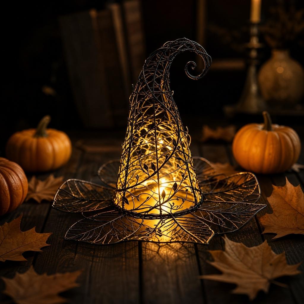 Wire Witch Hat - Halloween Decorative Light with for Home Decor