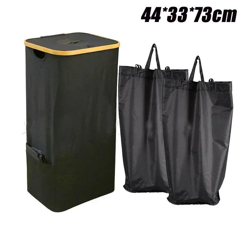 New Collapsible with Lid and Handle Clothes Basket Laundry Hamper Large Capacity Removable Inner Storage Bag Home Organization