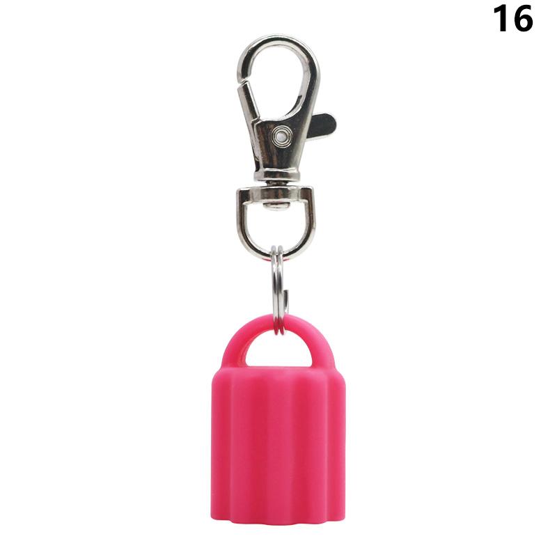High Quality Practical Silicone Keychain Cap Portable Durable Holder Keychain Compatible For Lip Balm Lipstick Storage Cap