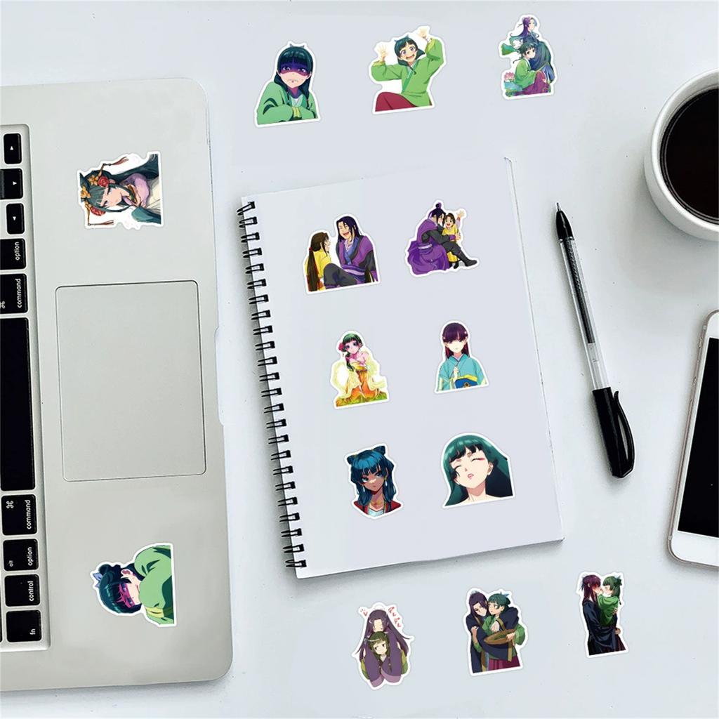 63pcs Suitcase Stickers Waterproof Stickers Scooter Computer Tablet Cartoon Decoration
