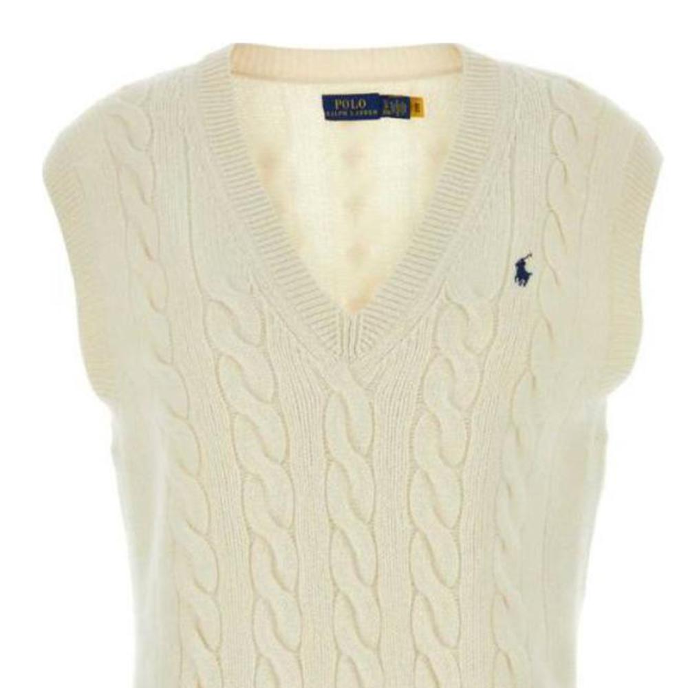 Polo Ralph Lauren Jednobarevná Vesta bez rukávů s výstřihem do V Dámské topy Béžová 211949994-002