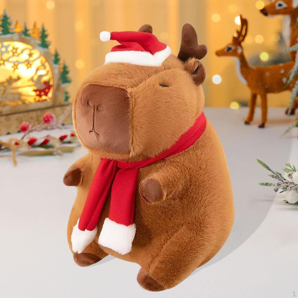 Capybara Toy Figure Lovely Sofa Ornament Soft Stuffed Animal Xmas Party Favors Hugging Toys for Boys