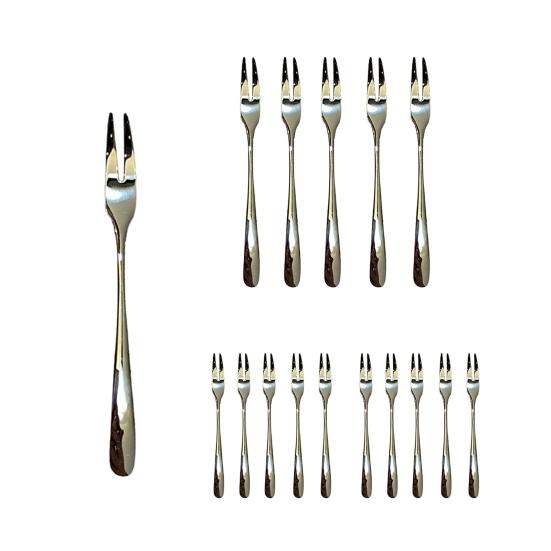 Fruit Fork Double Tine 5.5 Inch Stainless Steel Forks for Fruits Cakes Desserts Snacks Rust-Resistant 304 Food Grade Metal Forks for Party Hotel