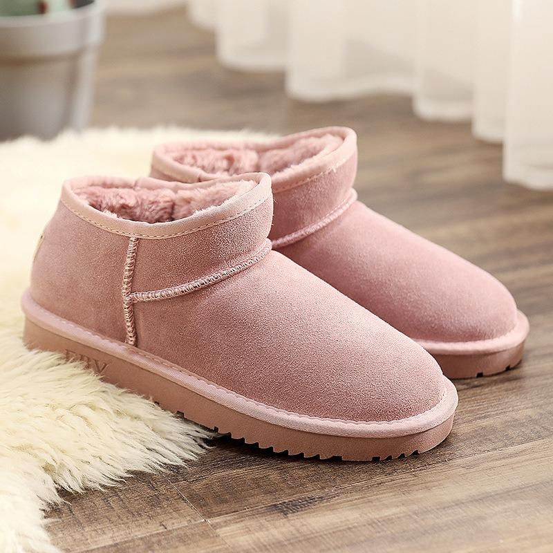 [] Snow boots women's short boots fashion cotton shoes bread shoes one pedal thickened to keep warm