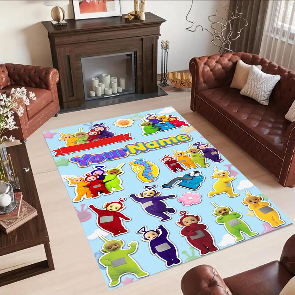Teletubbies Personalized Text Area Rug Design for Entryway Kitchen Hallway Bedrooms Antislip Carpet Decorate Offices Birthday/Christmas Gift