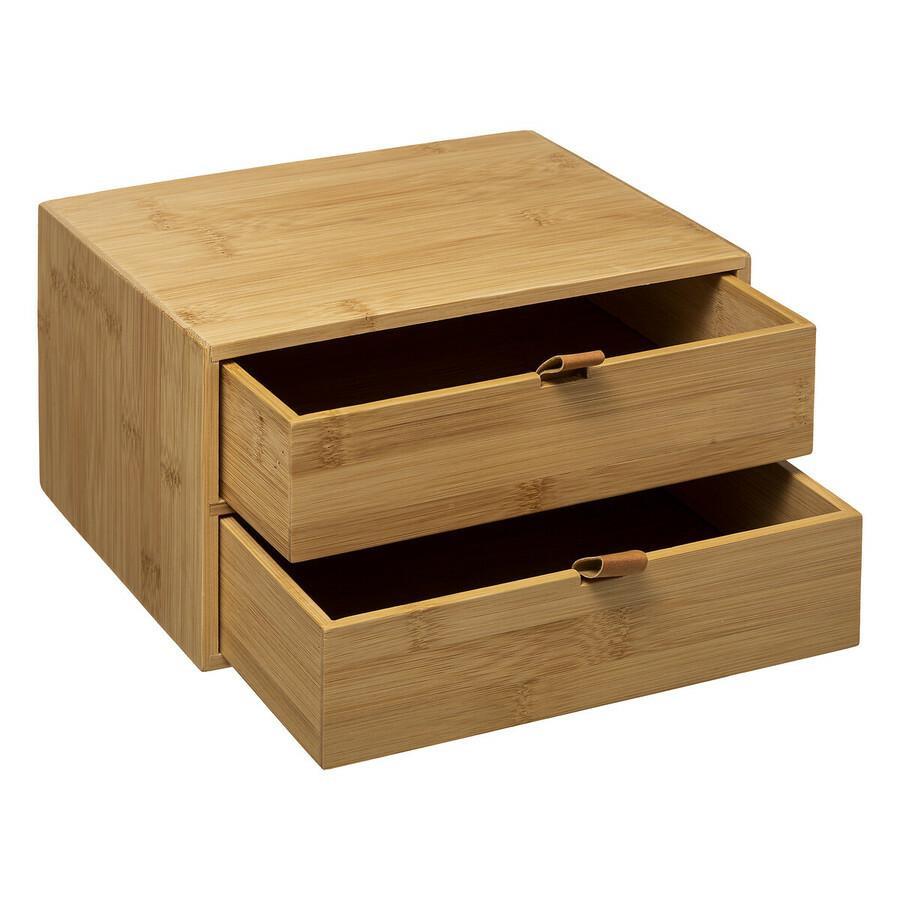 Bamboo Case With 2 Drawers With Handles