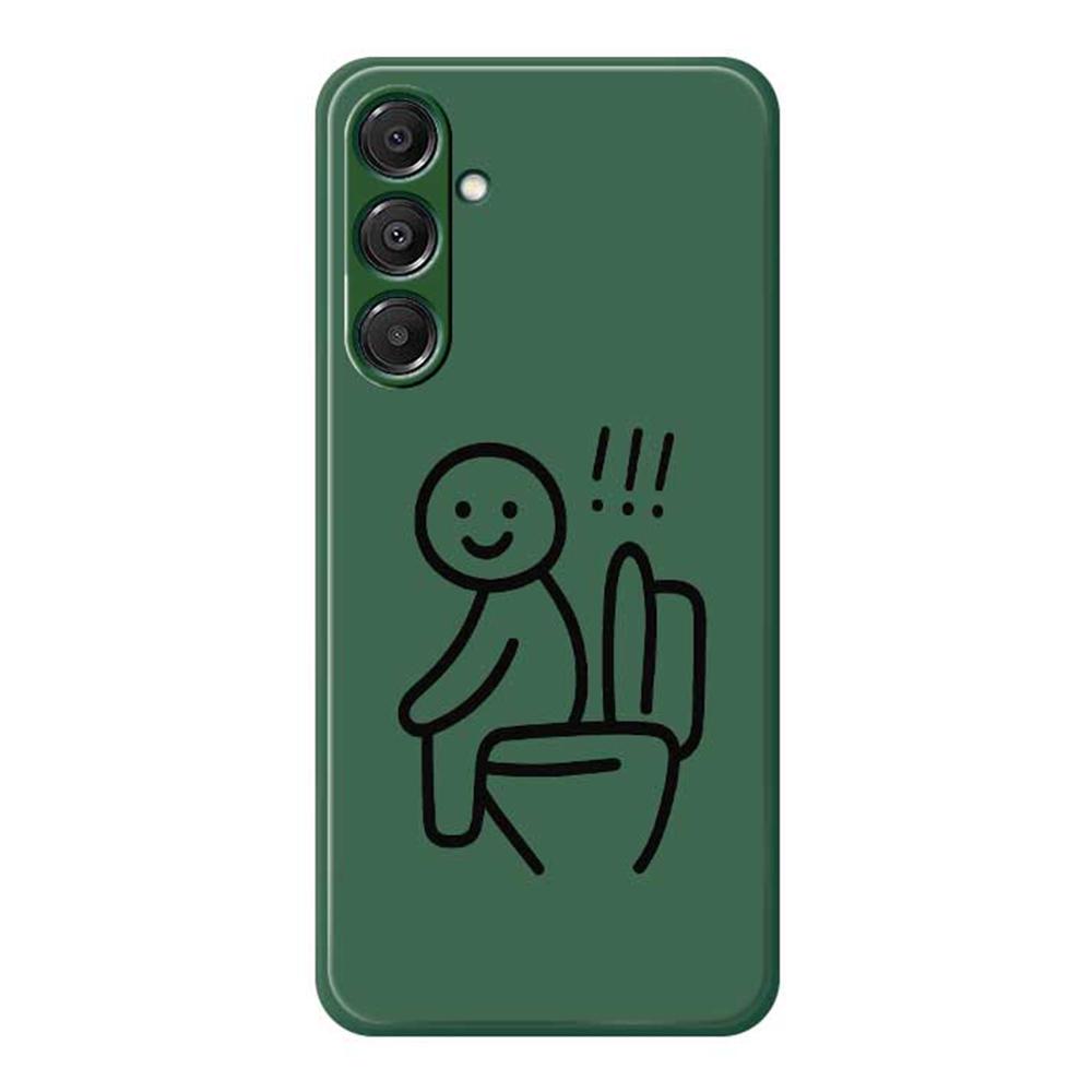 For Samsung Galaxy A16 5G/4G Case Stickman Toilet Pattern Printing Straight Edge TPU Phone Back Cover