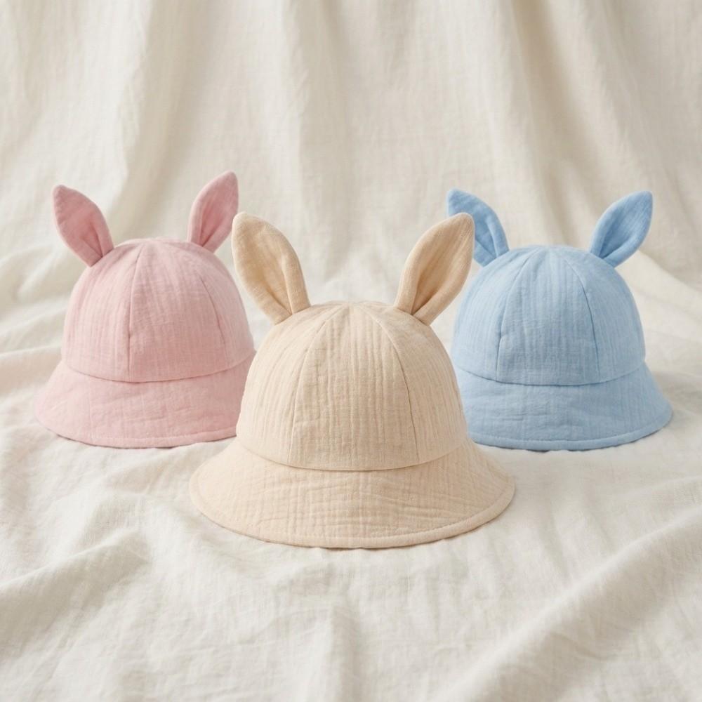 Adjustable Baby Fisherman Hat Cute Rabbit Ears Baby Sunhat Fashion Bucket Cap Spring Summer