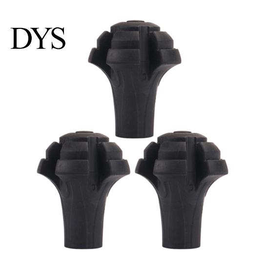 Reliable 3Pcs Trekking Pole Tip Shock Absorbing Enhanced Stability High Hardness Climb Replacement Walking Sticks Ends Caps for Outdoor Compact