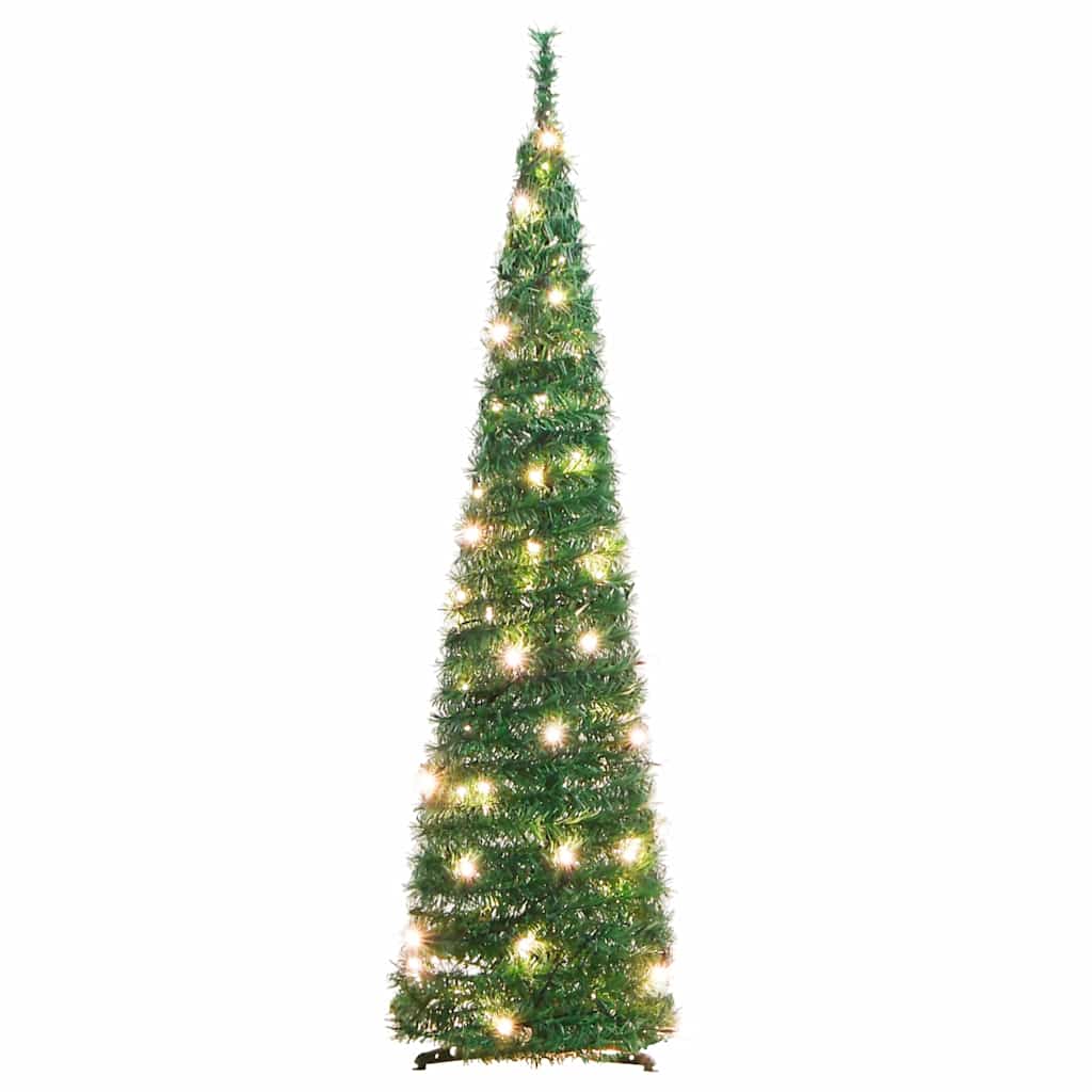 Pop Up Artificial Christmas Tree with 50 LEDs Green 120 Cm