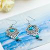 RUI RUI YU Lady Retro Ethnic Style Earrings Hollow Turquoise Drip Eardrop Dangler Jewelry