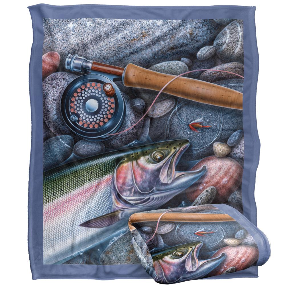 JQ Licensing Silky Trout Fishing Supersoft Blanket