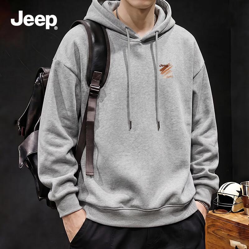 JEEP Men's Heavyweight Loose-Fit Hooded Sweatshirt