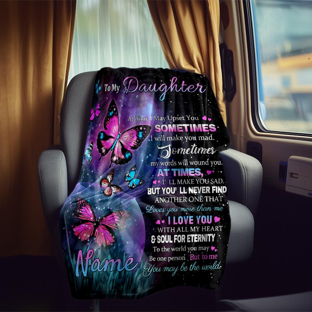 Butterfly Moon Customize Your Name Rv Blanket Comfortable Soft Lightweight Multiseasonal Blanket For Travel Camping Picnics Sofas Rvs Beds Living