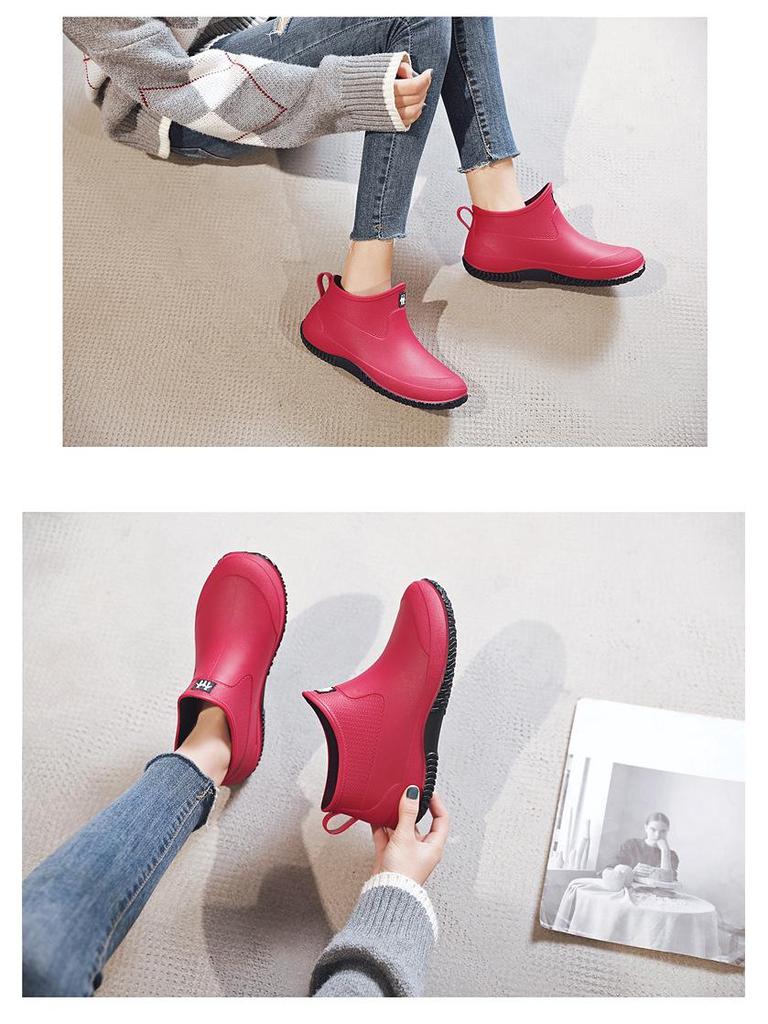Unisex Kurze Mode Regenstiefel, Rutschfest Wasserdicht, Dicke Sohle, Perfekt für Outdoor, Autowäsche, Küchengebrauch.