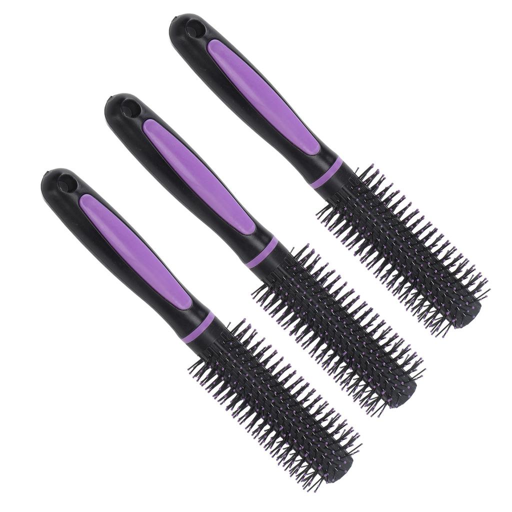 3PCS Round Hair Brush Slip Resistant Curling Roller Comb for Blow Drying Styling All Hair Types
