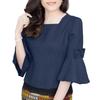 ZANZEA Women Casual Sqaure Collar Loose 3/4 Sleeve Cotton Blouse
