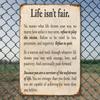 Metal Poster Life Is Not Fair Vintage Wall Art Garage Decor 8x12 Inch