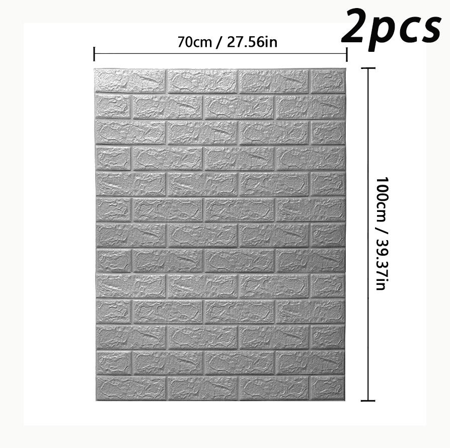 Brick pattern 70X100cm waterproof self-adhesive 3D wallpaper solid color living room wall sticker