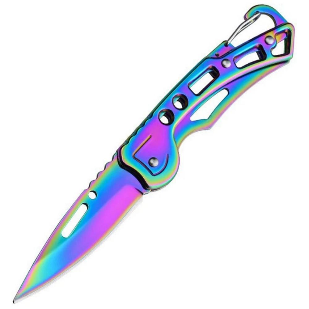 Folding Pocket Knife Portable Stainless Steel Fruit Knife with Non-slip Handle Outdoor Survival Hunting Camping Household Tools