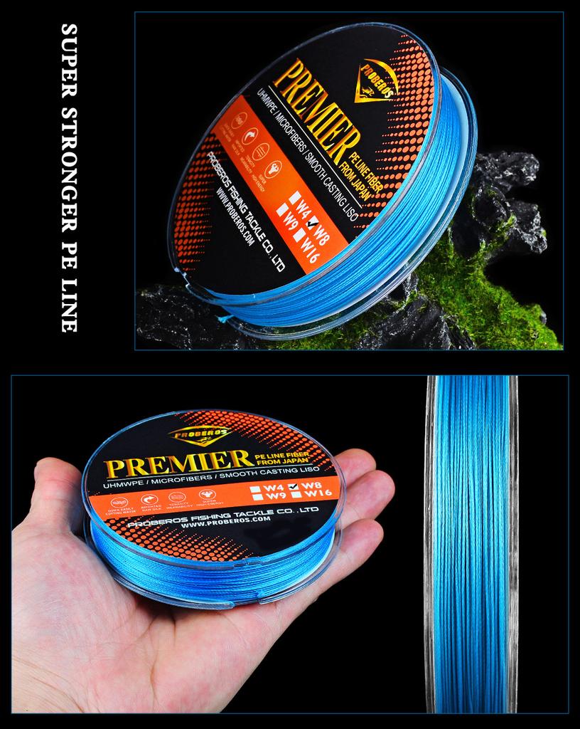 8-piece 100 Meter Dalima PE Fishing Line, 5-color PE Line, 3.0 # -13 # Woven PE Fishing Line