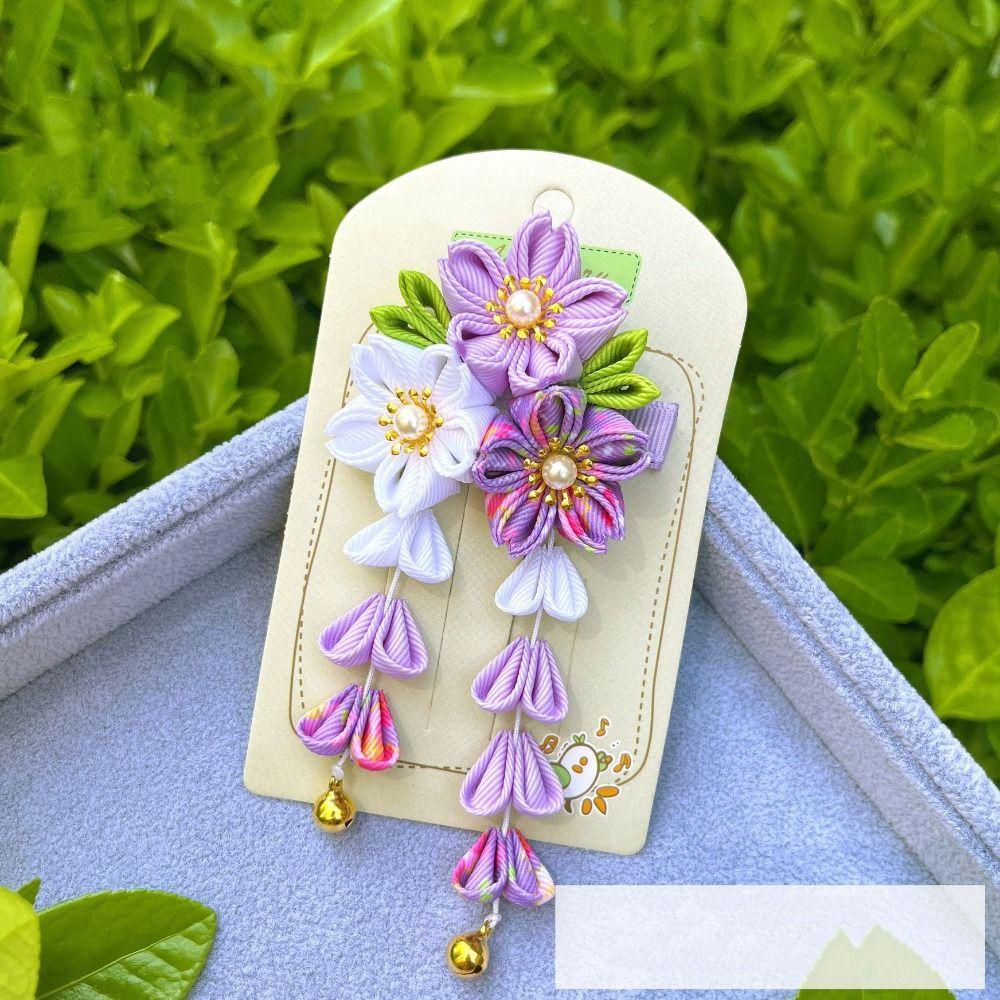 Ancient Style Sakura Flower Hair Clip Hanfu Accessories Tassel Flower Hairpin Women