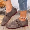 Large Size Flat-bottomed Casual Single Shoes for Women's Spring and Autumn New Flat-bottomed Round Head Shallow Mouth Doudou Women's Single Shoes