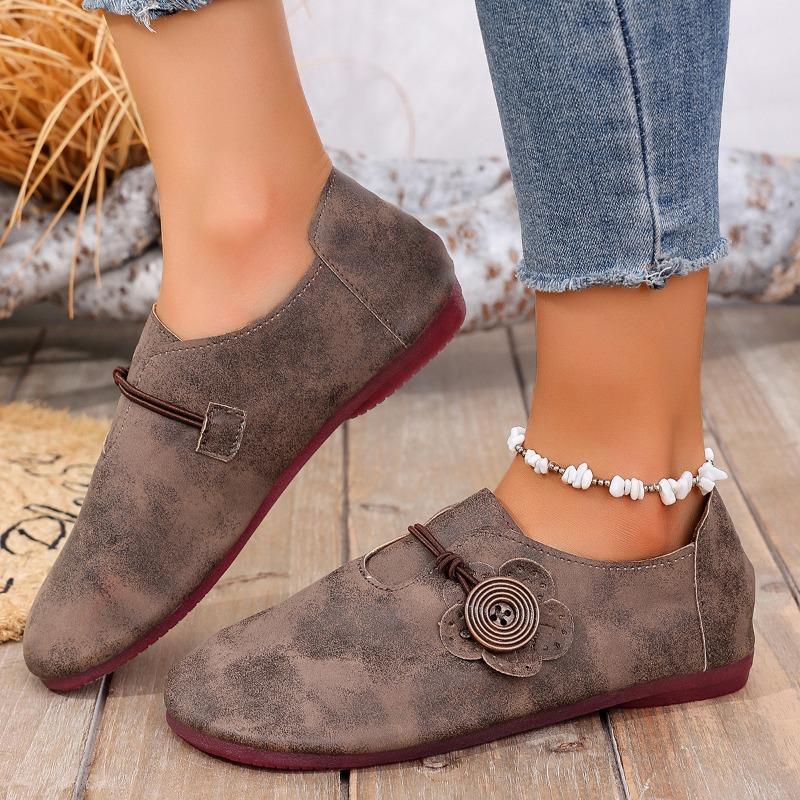 

Повседневные туфли-лодочки большого размера на плоской подошве для женщин, новые на весну и осень, на плоской подошве, с круглым носком, с неглубоким вырезом, туфли-лодочки Doudou для женщин 43 темно-коричневого