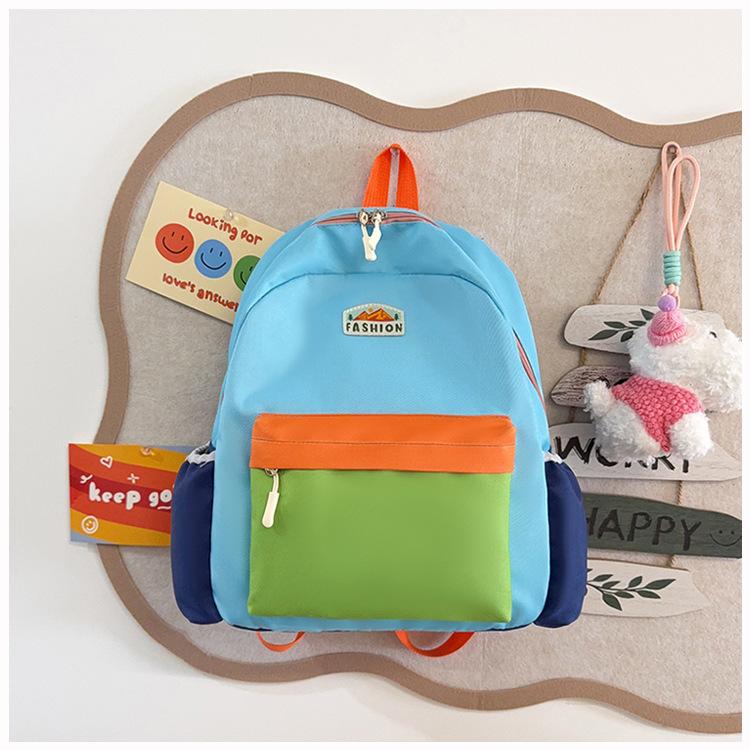 Schoolbag new children's high-value contrasting color foreign style schoolbag kindergarten trend lightweight leisure outdoor waterproof backpack
