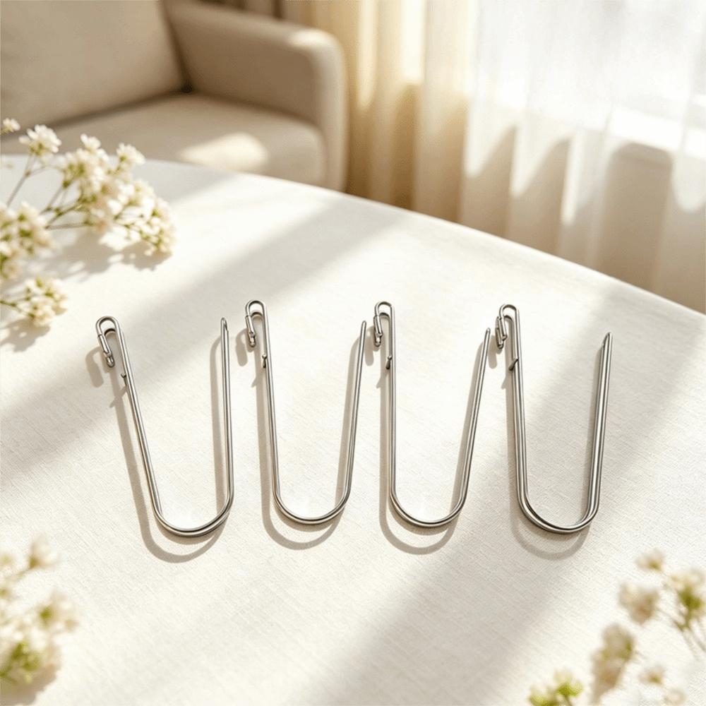 4PCS U Shape Hanging Cup Drying Hook Stainless Steel Space Saving Kitchen Storage Rack Corrosion-resistant Wear-resistant