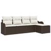 Ensemble de Sofa de Jardin vidaXL 5 pièces avec Coussins en Poly Rattan Marron, Sofa de Jardin 2 places vidaXL 3354327