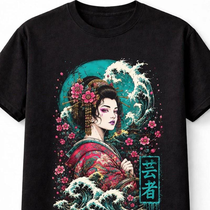 Geisha Japanese Wave Samurai Anime Unisexga Art Unisex TShirt S