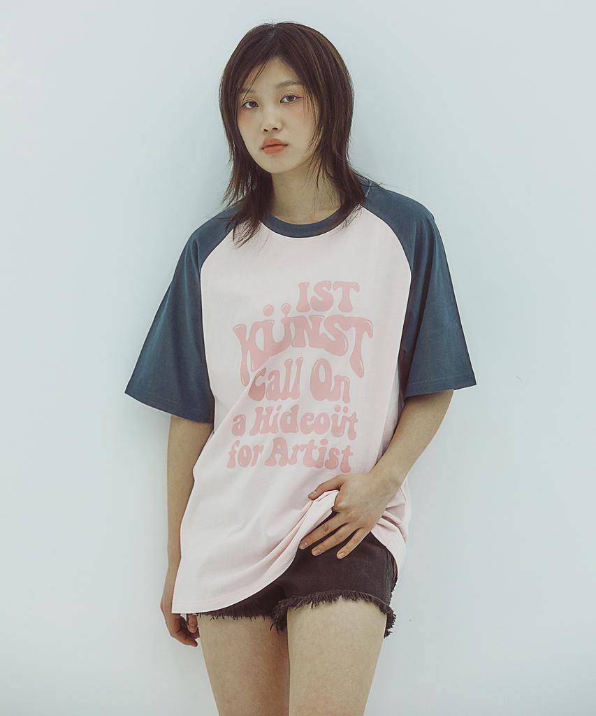 ISTKUNST Hideout Raglan Tee_Pink(Ik2Emmt503A)