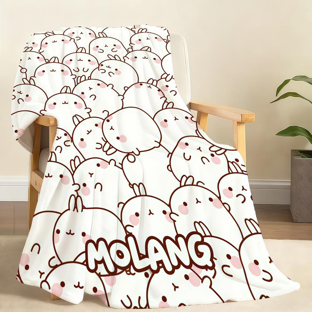 Interessante Cartone Animato M Molang G Coperta Morbida Coperta Plaid per Casa Camera da Letto Letto Divano Picnic Viaggio Ufficio Coperta Copri Riposo Regalo