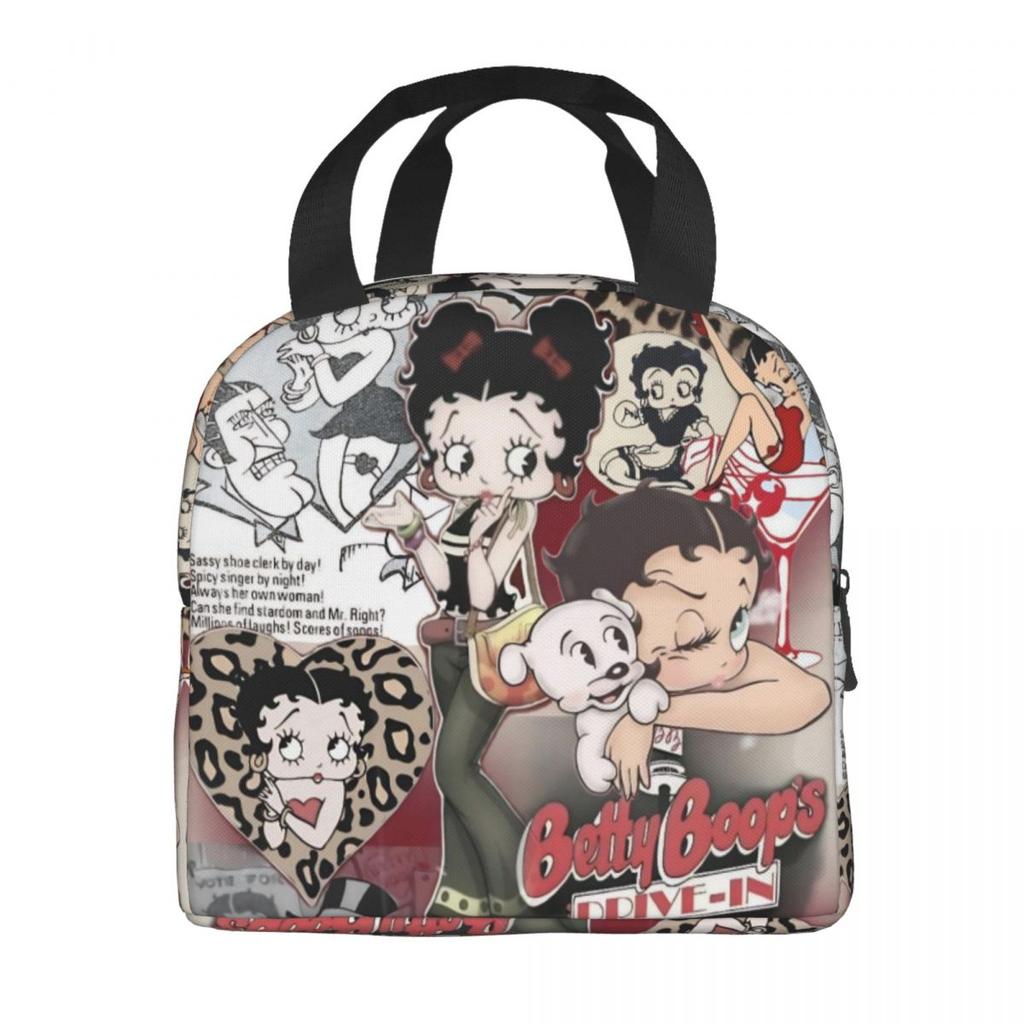 B-Bettys Boops Insulated Lunch Bag Food Container Portable Cooler Thermal Lunch Boxes For School Office