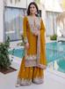 Damen Designer Faux Georgette Sharara Salwar Anzug Indisch Bollywood Partywear Salwar Kameez