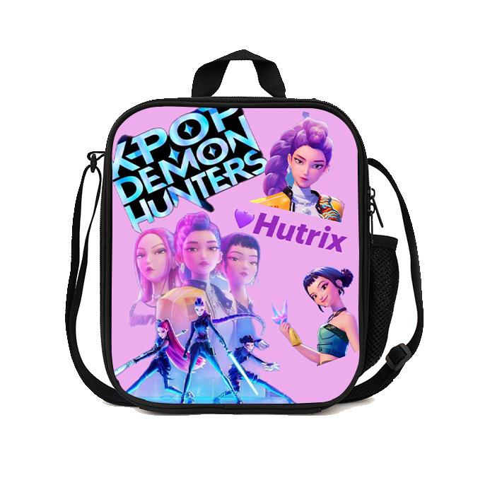 Gedruckte Hexenjäger K-Pop Essensbeutel, Studentin Huntrix Kpop Picknicktasche Kühltasche, Thermoisolierbeutel